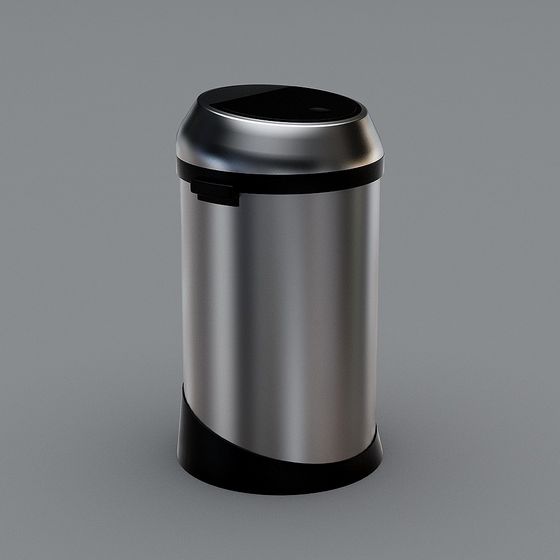 Stylish Smart Low-Poly Trash Bin 3D Model