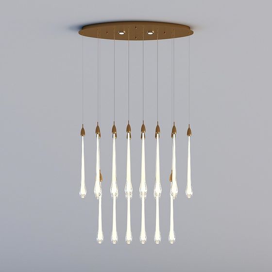 Elegant Low-Poly Crystal Chandelier 3D model