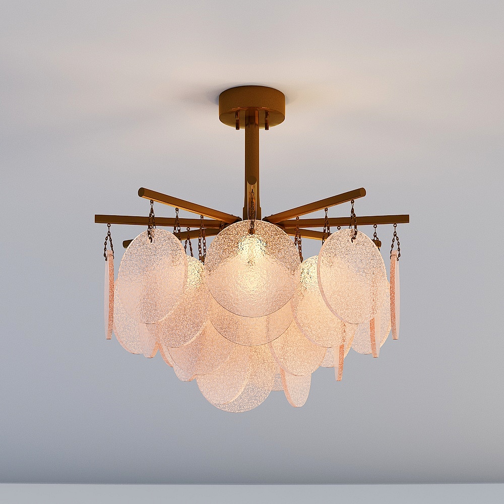 Elegant Flower-Shaped Pendant Light 3D model
