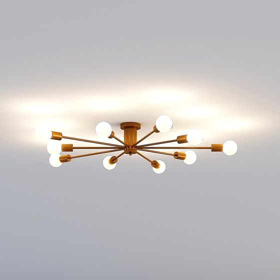 Elegant Low-Poly Chandelier 3D model