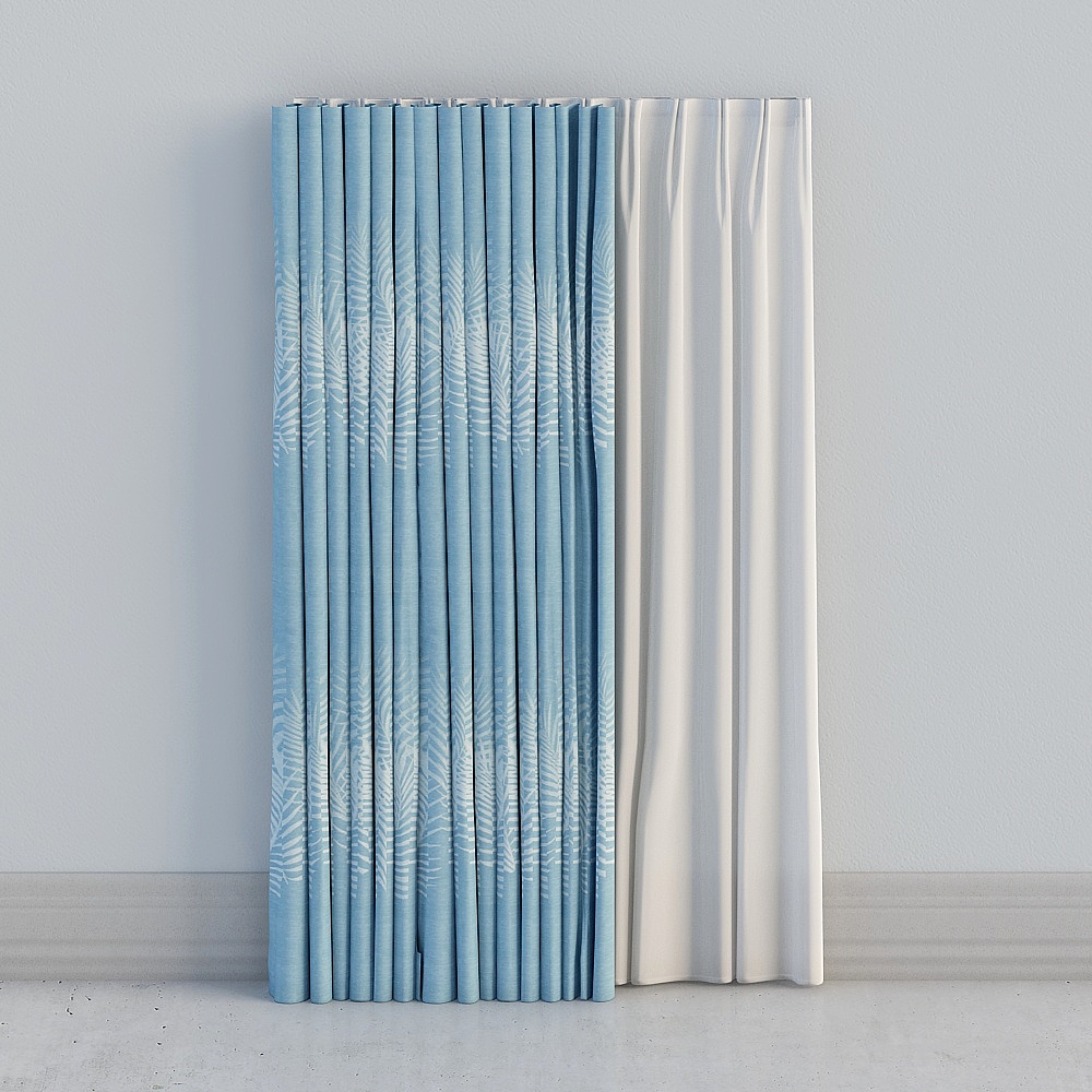 Tropical Style Curtain 3D Model