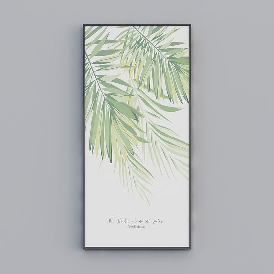 Nordic Leaf Frame Low-Poly 3D model