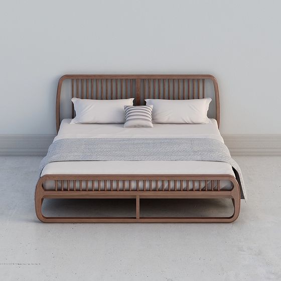 Garvee Queen Size Wood Platform Bed Frame Floor-Standing Bed Frame with ...