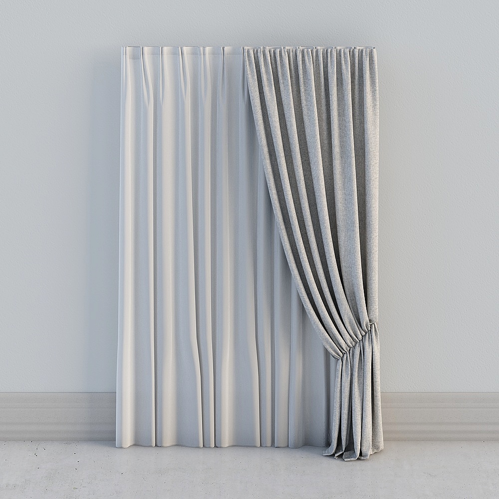 Elegant Low Poly Curtain 3D model