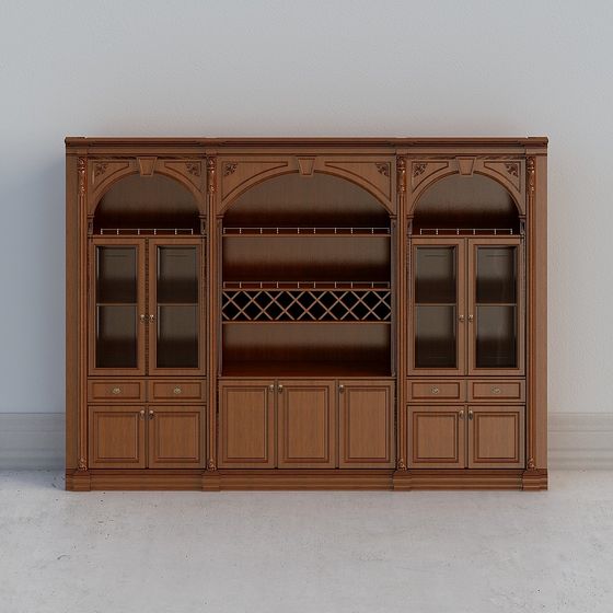 Vintage Wine Cabinet 3D model for Creative Spaces