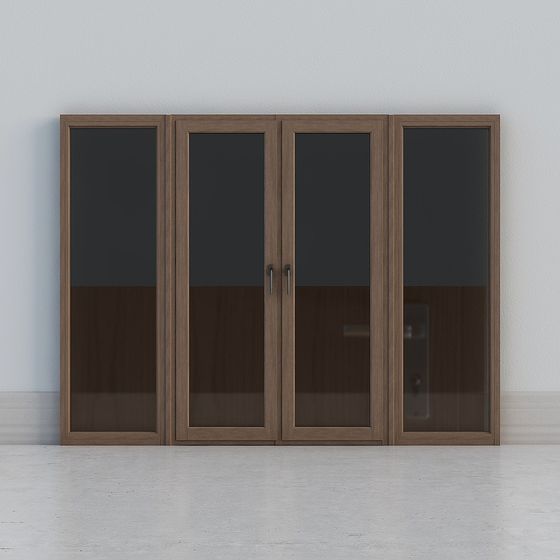 Cửa gỗ kính tối màu hiện đại