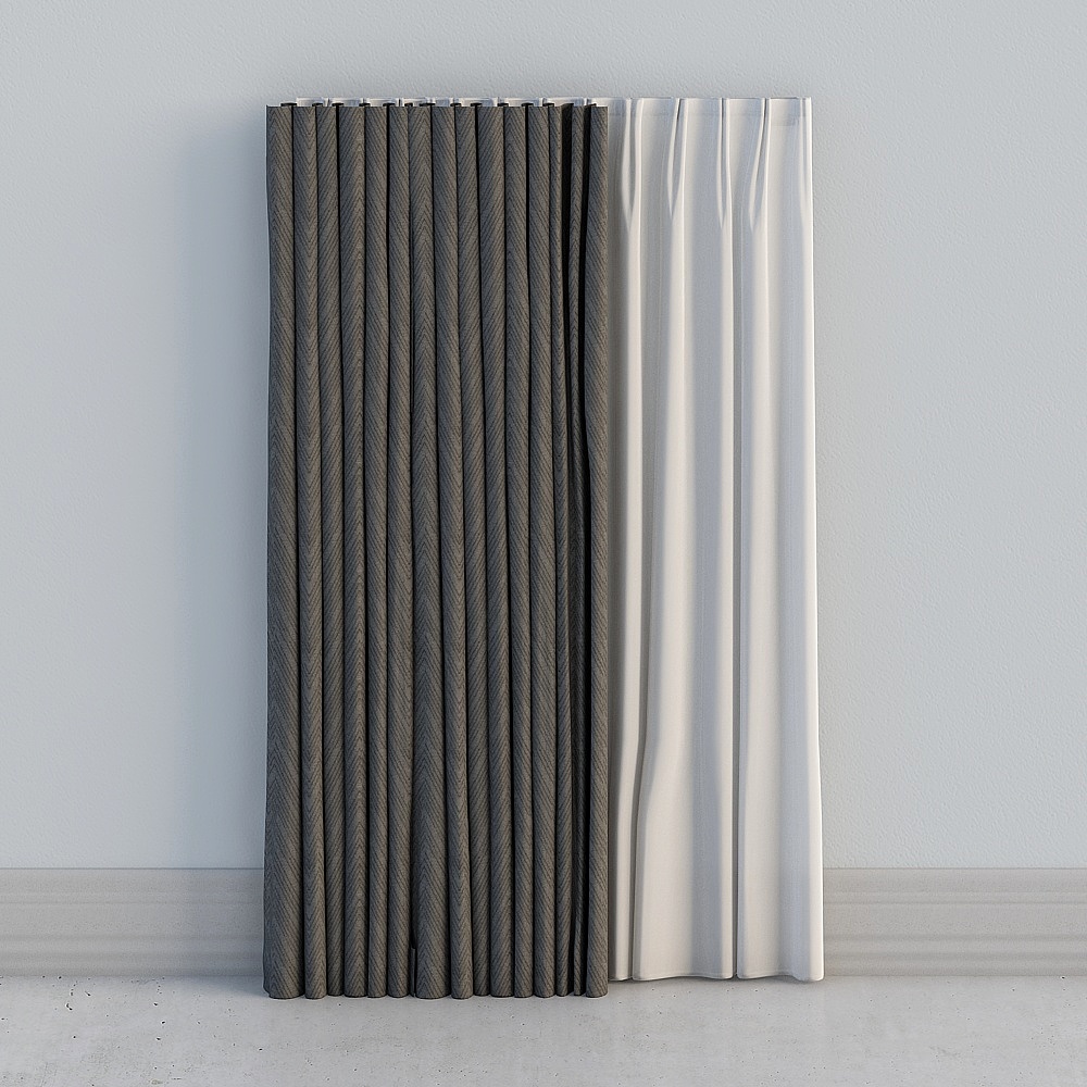 Elegant Low-Polygon Lattice Curtain 3D model