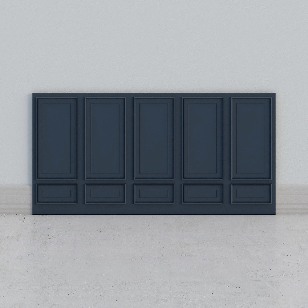 Navy Panel Wall 3D model