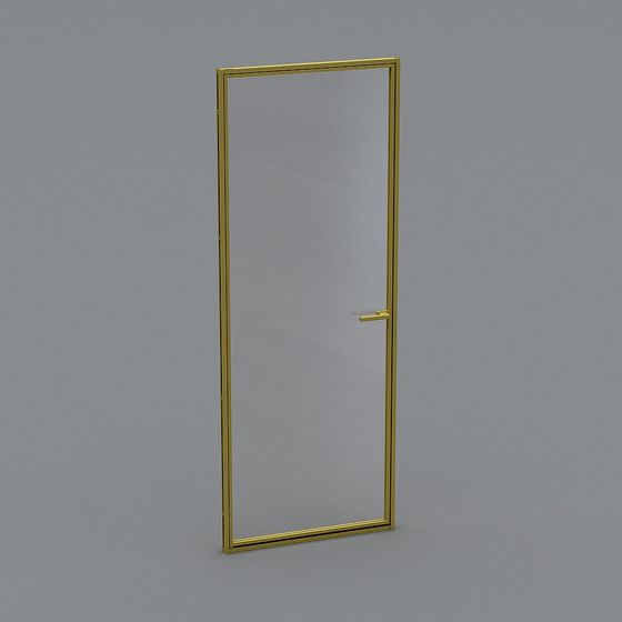 Elegant Golden Glass Door 3D model