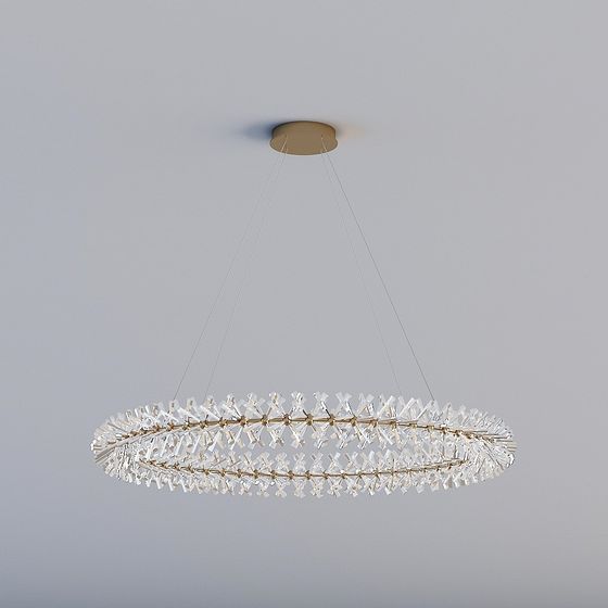 Elegant Low-Poly Chandelier 3D model