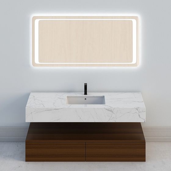 ENX 北欧スタイルのバスルームキャビネットの組み合わせ 0005 ホワイト大理石トイレ スマートウォッシャー バスルームキャビネット