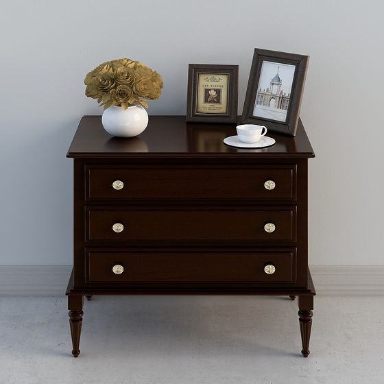 Elegant Low-Poly Nightstand 3D model