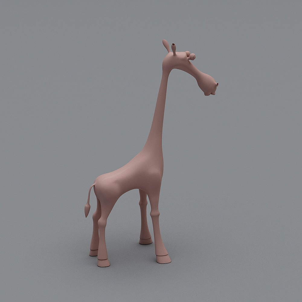 Charming Pink Giraffe 3D Model for Creative Projects