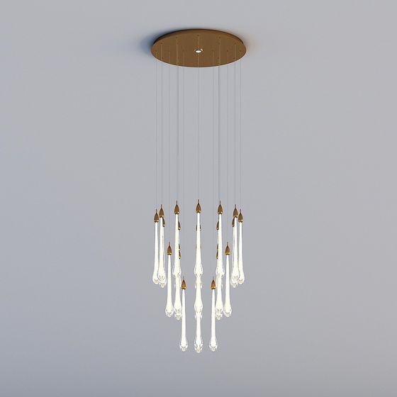 Lustrous Crystal Pendant Lamp 3D model