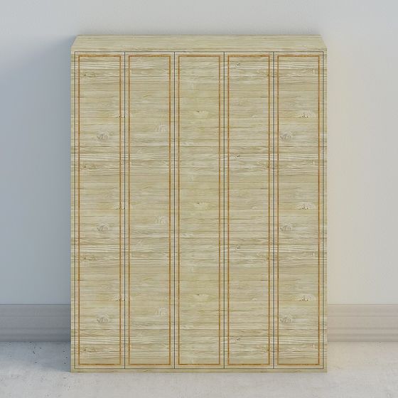 Stylish Low-Polygon Wardrobe 3D model