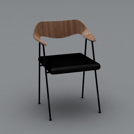 Stylish Curved Chair 3D model for Modern Design