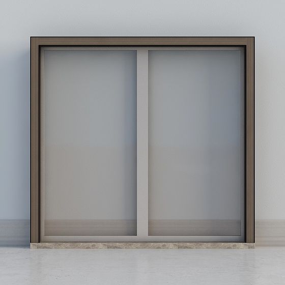 Low Poly Modern Sliding Door 3D model