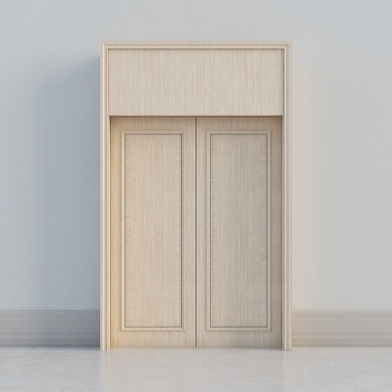 Wood Grain Double Door 3D model