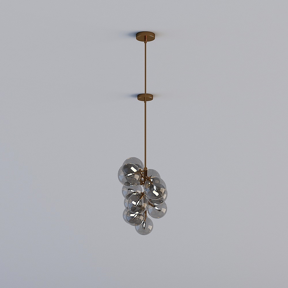 Elegant Low-Polygon Chandelier 3D model