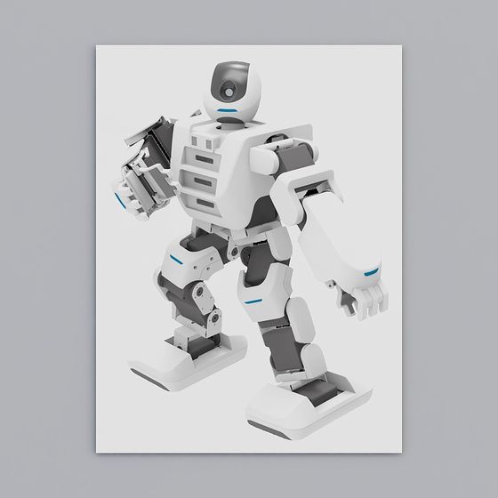 Futuristic Low-Poly 3D Robot Model