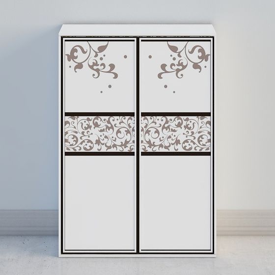 Elegant Sliding Wardrobe 3D model for Modern Interiors