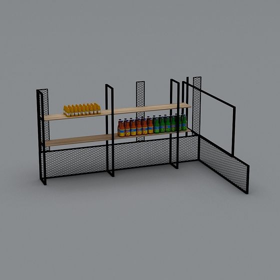 Industrial Style Display Rack 3D model