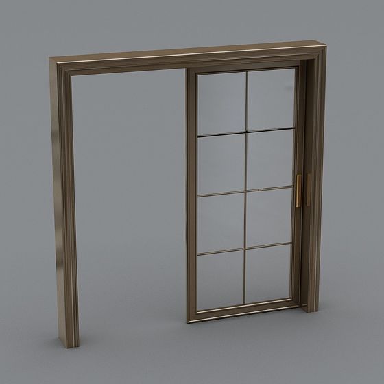 Golden Glass Door 3D model