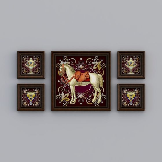 Royal Equestrian Frame 3D model for Creative Projects