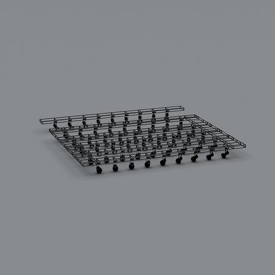 Sleek Metal Shelf 3D model for Modern Interiors