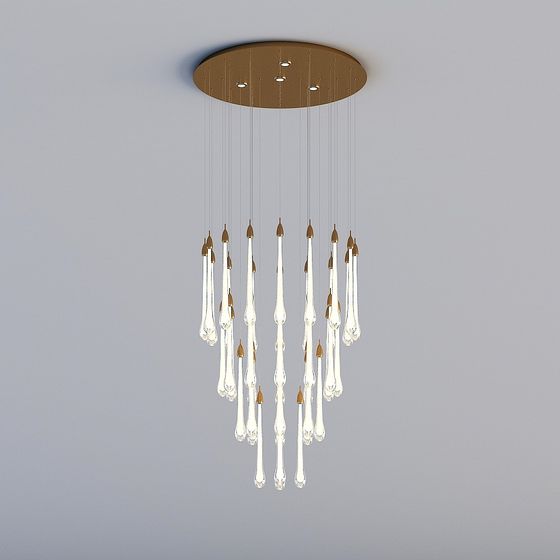 Elegant Low-Polygon Chandelier 3D model