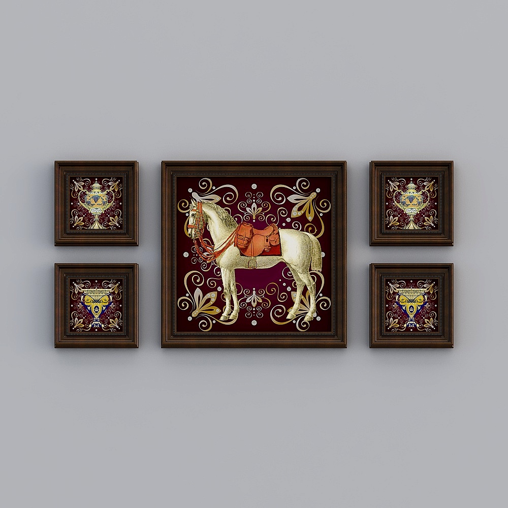 Kippe's modern American living room wall painting decorates the european-style atmospheric retro horse hanging painting sofa background wall painting emlpr-e-2