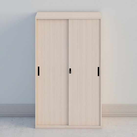 Modern Minimalist Sliding Door Wardrobe 3D model