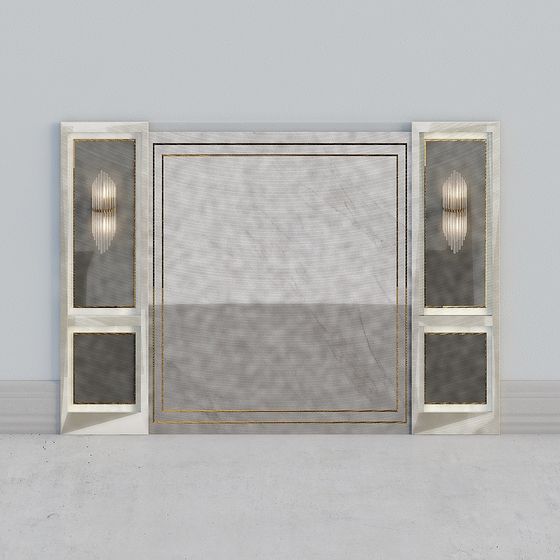 Stylish Marble Panel Low Poly 3D model for Interiors