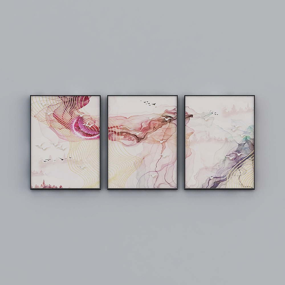 Sevio - -AA-6882-1-2-3-Landscape Decoration Painting