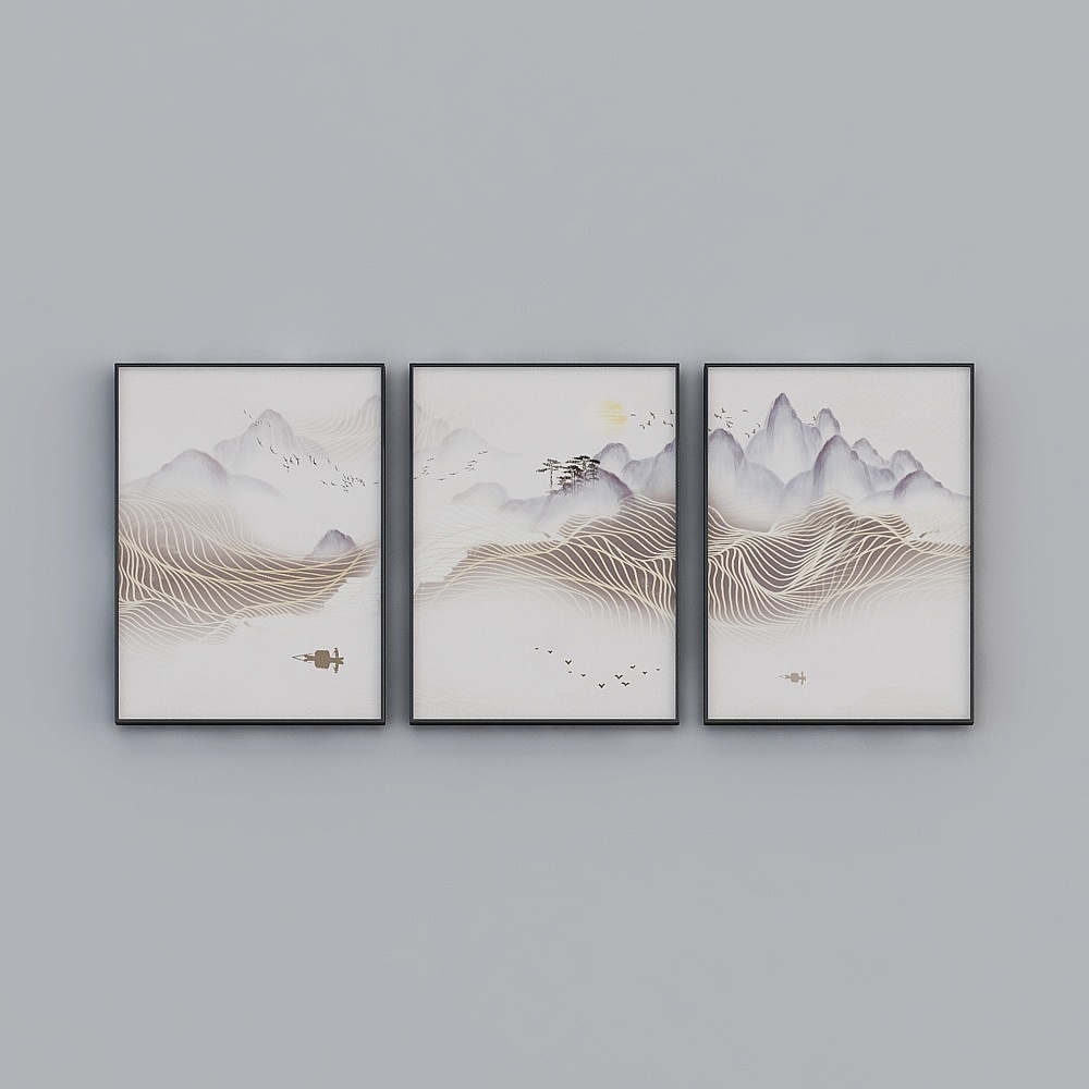 Sevio - -AA-6886-1-2-3-Landscape Decoration Painting