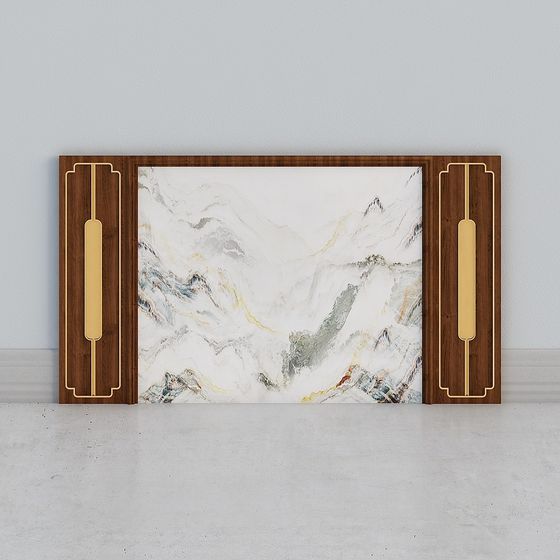 Mountain River Scroll 3D model