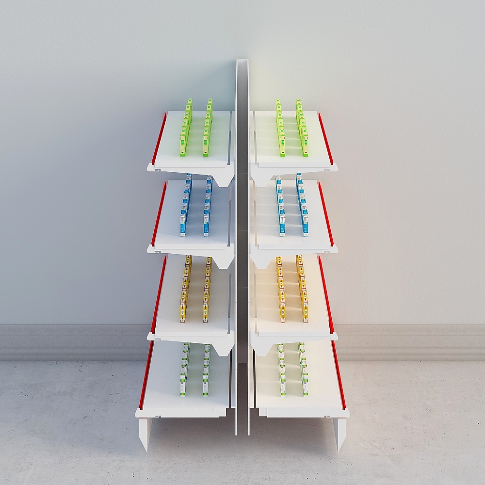 Vibrant Low-Polygon Shelf 3D model