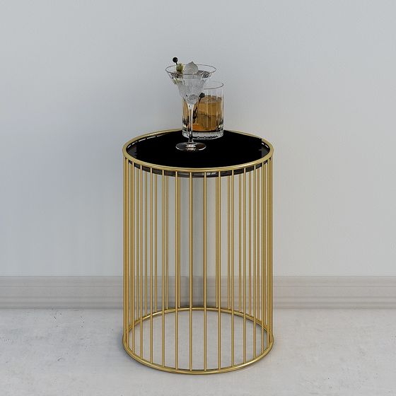 Elegant Gold Accent Table 3D model