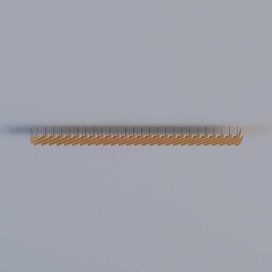 Suspended Wooden Plank 3D model for Design Projects