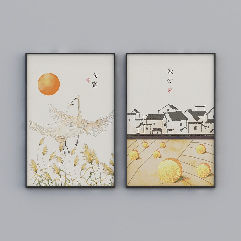 Sevio - New Chinese -AA-6397-6398 - Landscape Decoration Painting