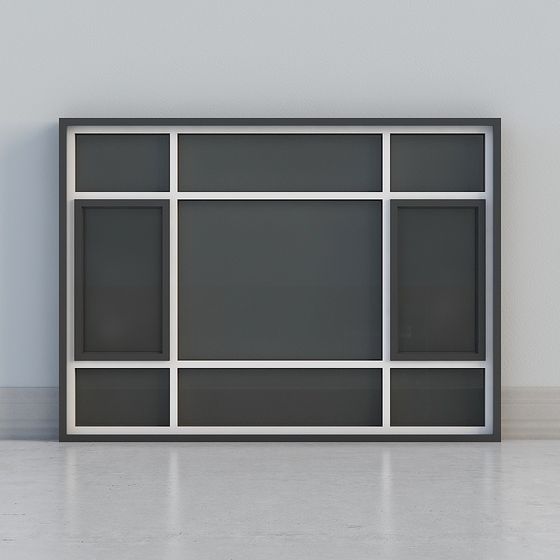 Low-Polygon Modern Glass Window 3D model