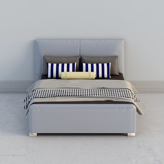 Elegant Low-Poly Bed 3D model for Modern Interiors