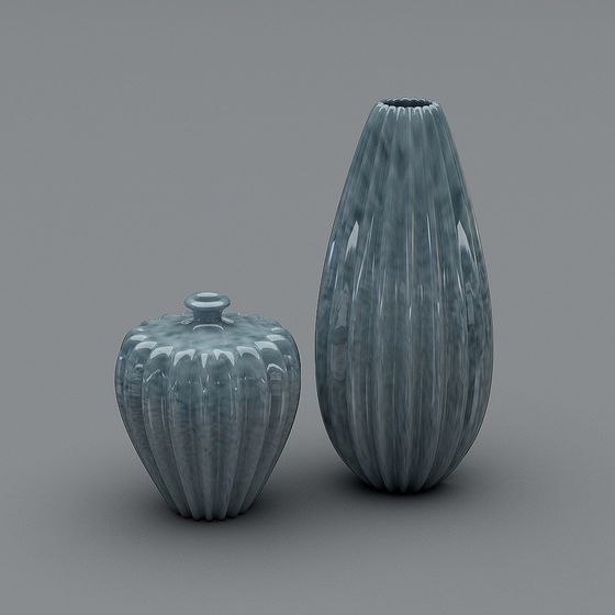 Ripple Vases 3D Model for Artistic Spaces