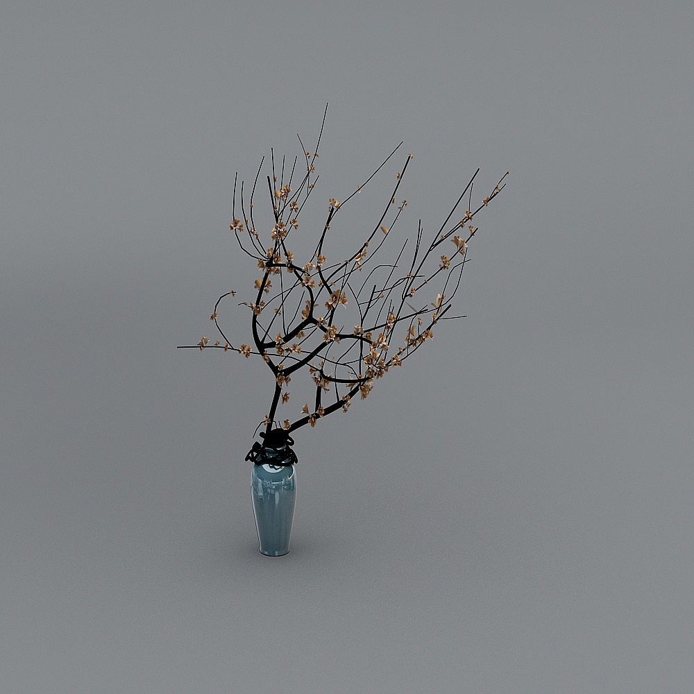 Floral ornaments blue vase