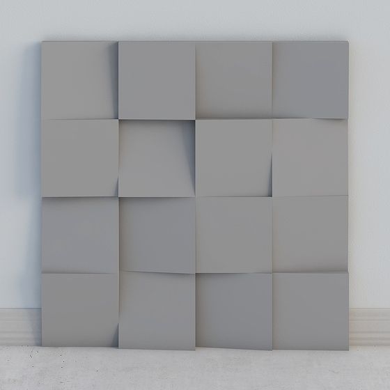Low-Poly Modular Wall 3D model for Creative Spaces