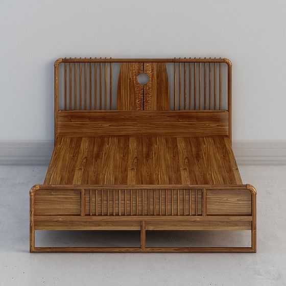 Elegant Low-Poly Bed 3D model for Modern Interiors