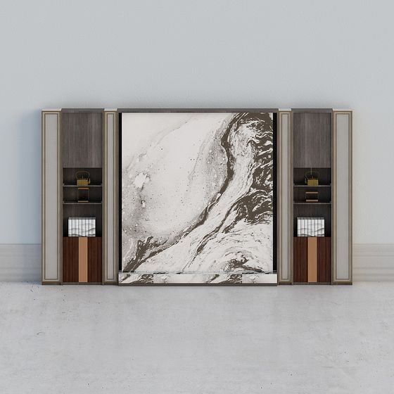 Stylish Urban Art Bookshelf 3D model for Modern Spaces