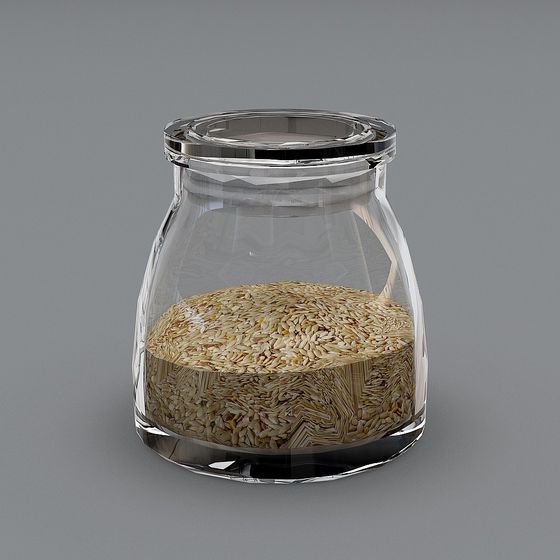 Elegant Glass Storage Jar 3D model