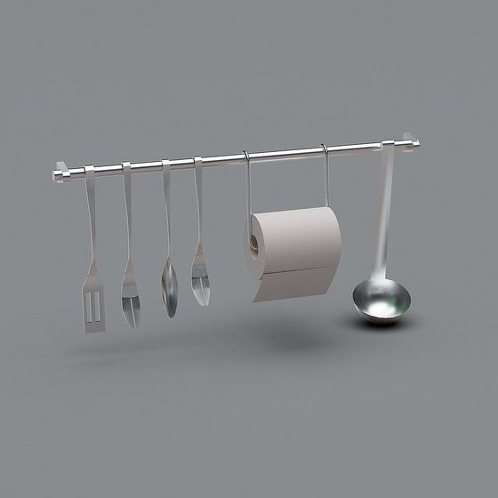 Artistic Stainless Steel Hook 3D model for Kitchens