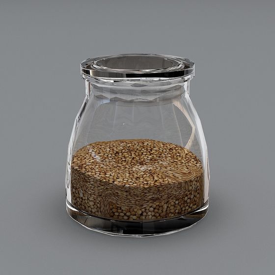 Elegant Transparent Glass Jar 3D model